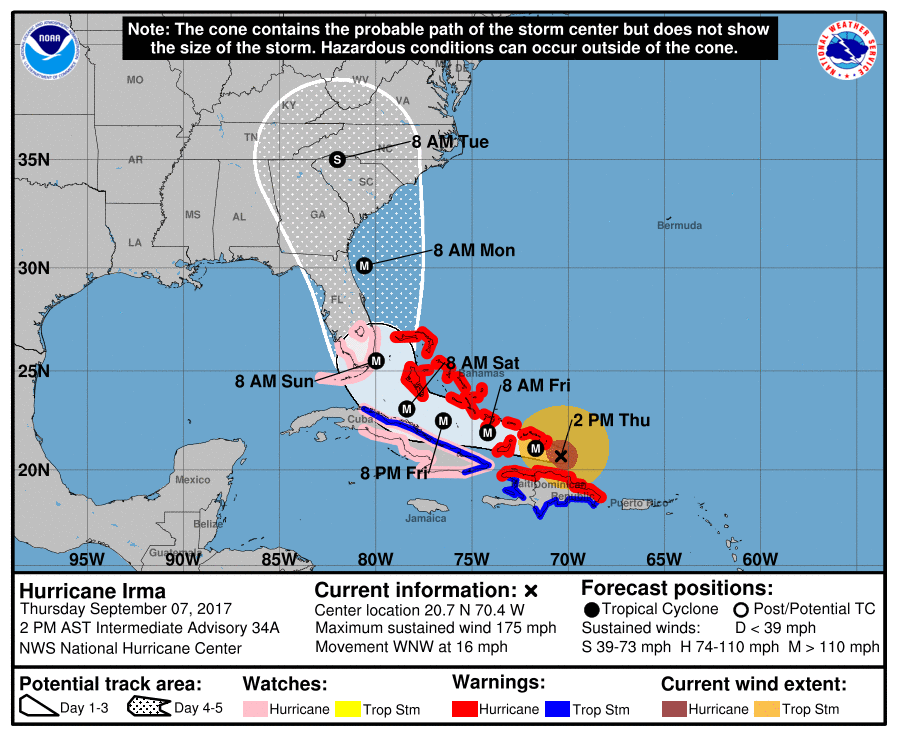 2pm Thursday update from National Hurricane Center