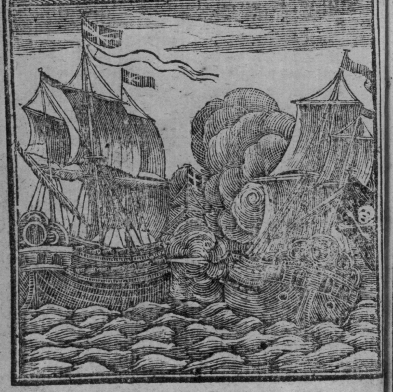 A 1725 depiction of pirates in combat from Johnson&#039;s History of the Pyrates