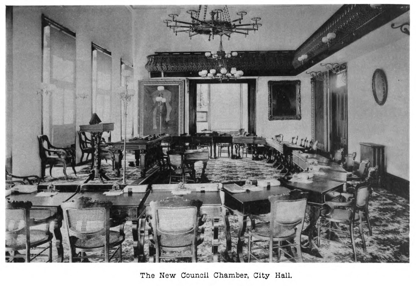 An image of the council chamber in 1882 (Source: Charleston Year Book)