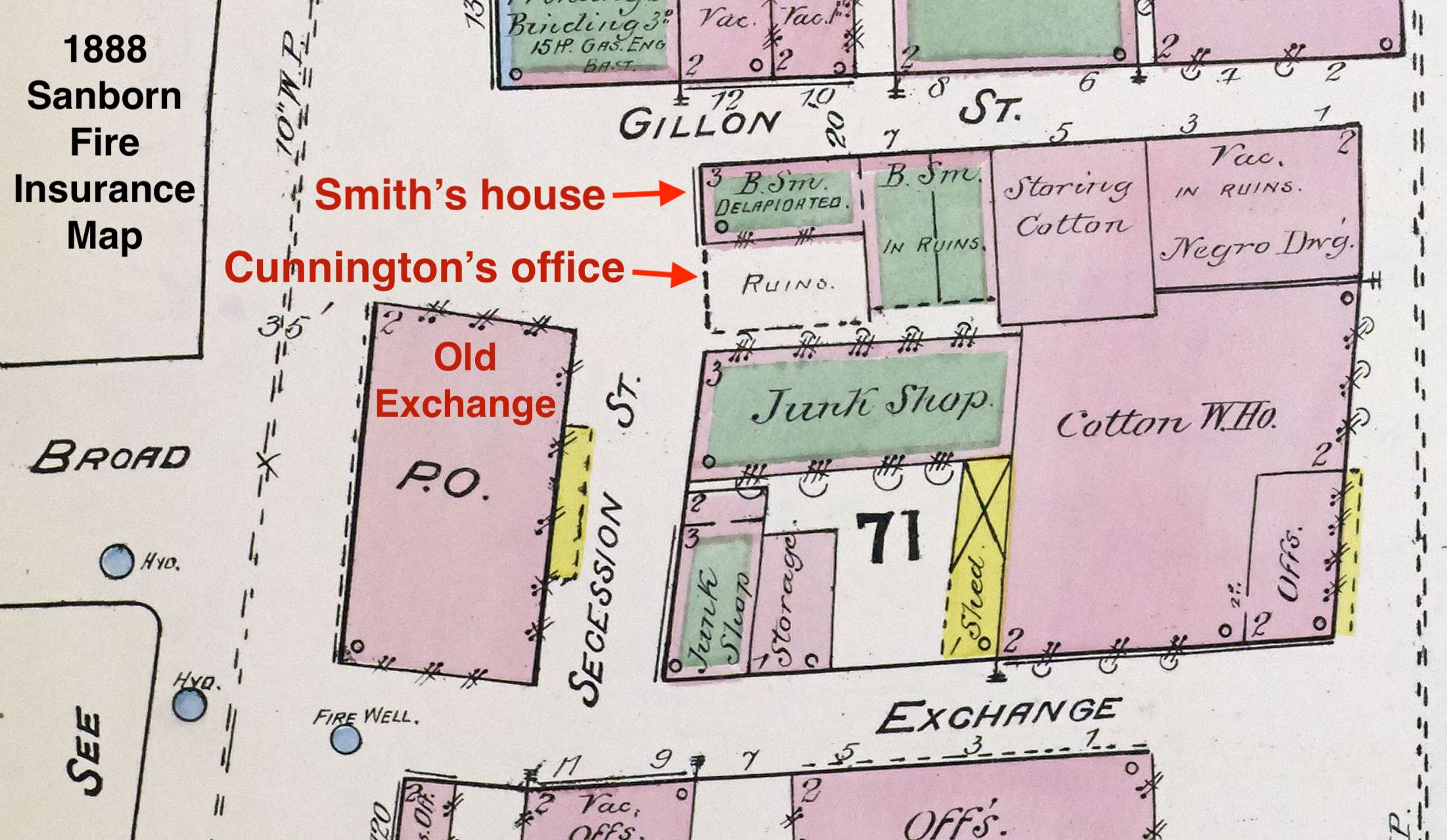 1888 Sanborn Insurance map of Gillon Street.