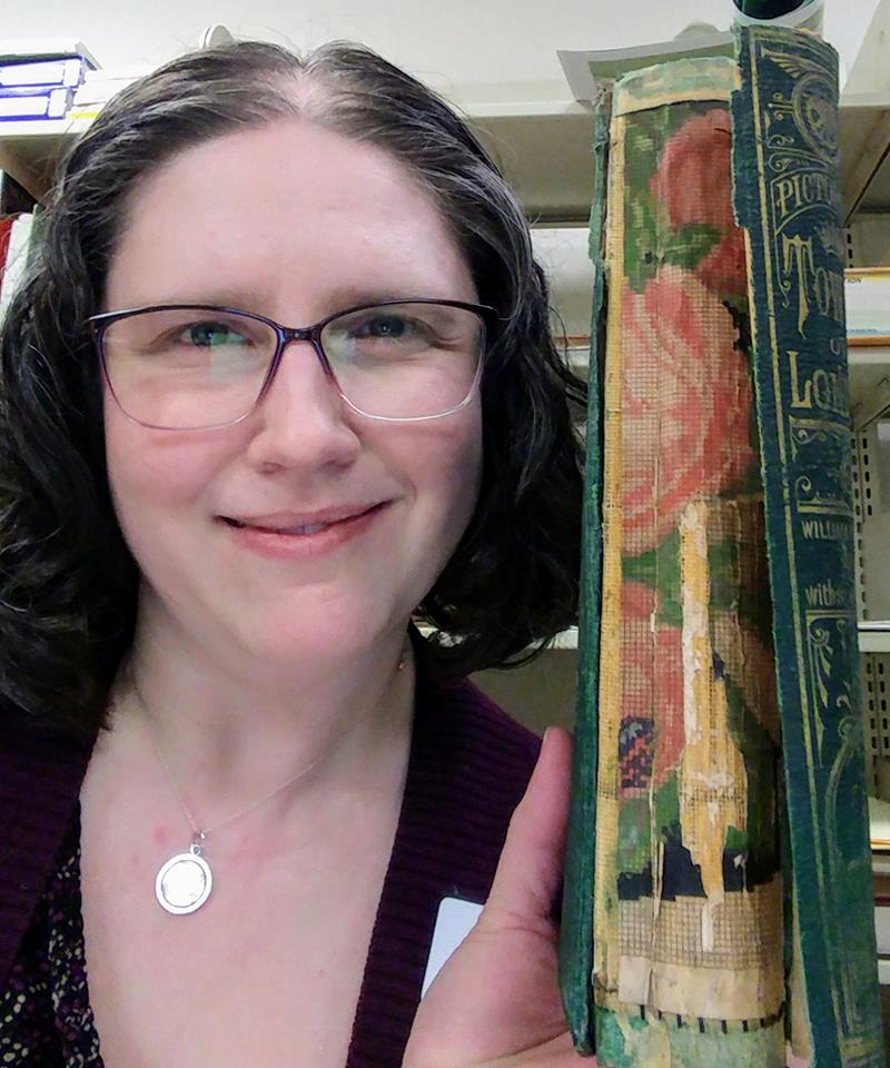 Amanda in the Charleston Archive with Tower of London