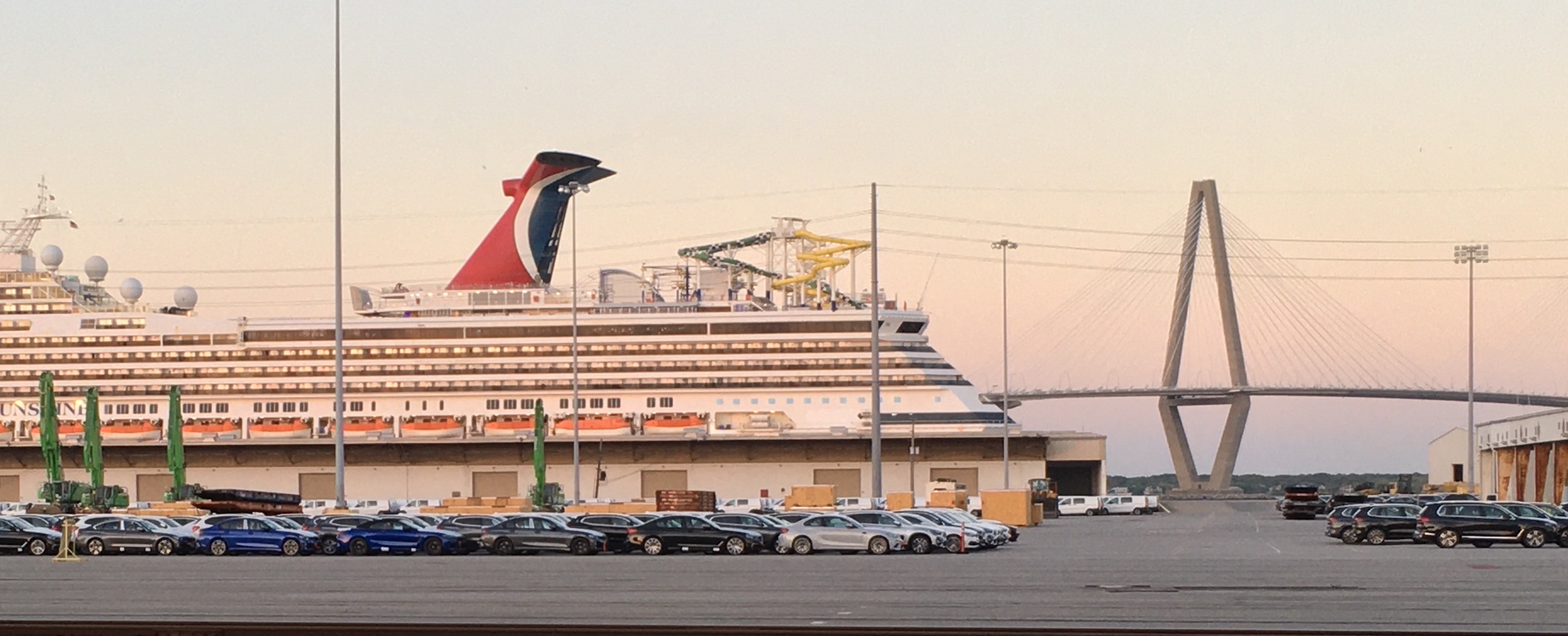 Cruise ship quarantined in Charleston Harbor, 2020.