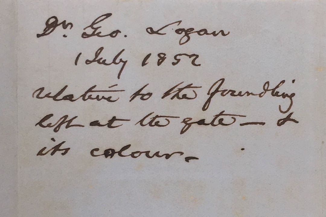 Docket of Dr. Logan&#039;s letter from July 1, 1852.
