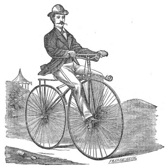 Depiction of a velocipede in 1869. (Goddard)