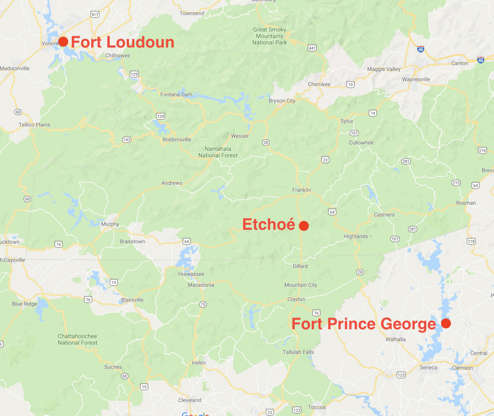 A map of the Cherokee frontier in June 1760