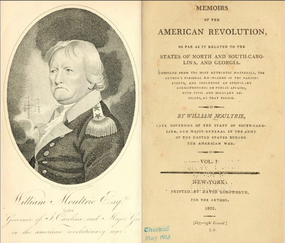 Moultrie Memoirs title page