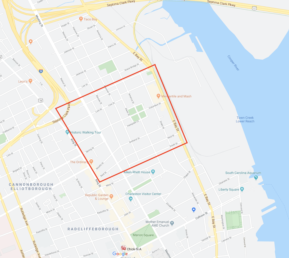 A look at the original boundaries of Hampstead on a modern day map.