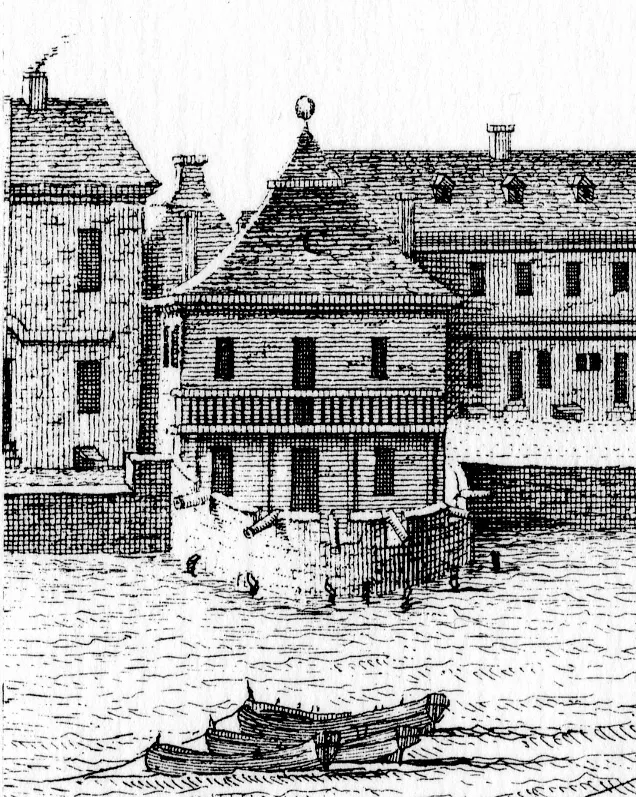 A 1739 exact prospect of Charles Town Council Chamber and Half Moon Battery.