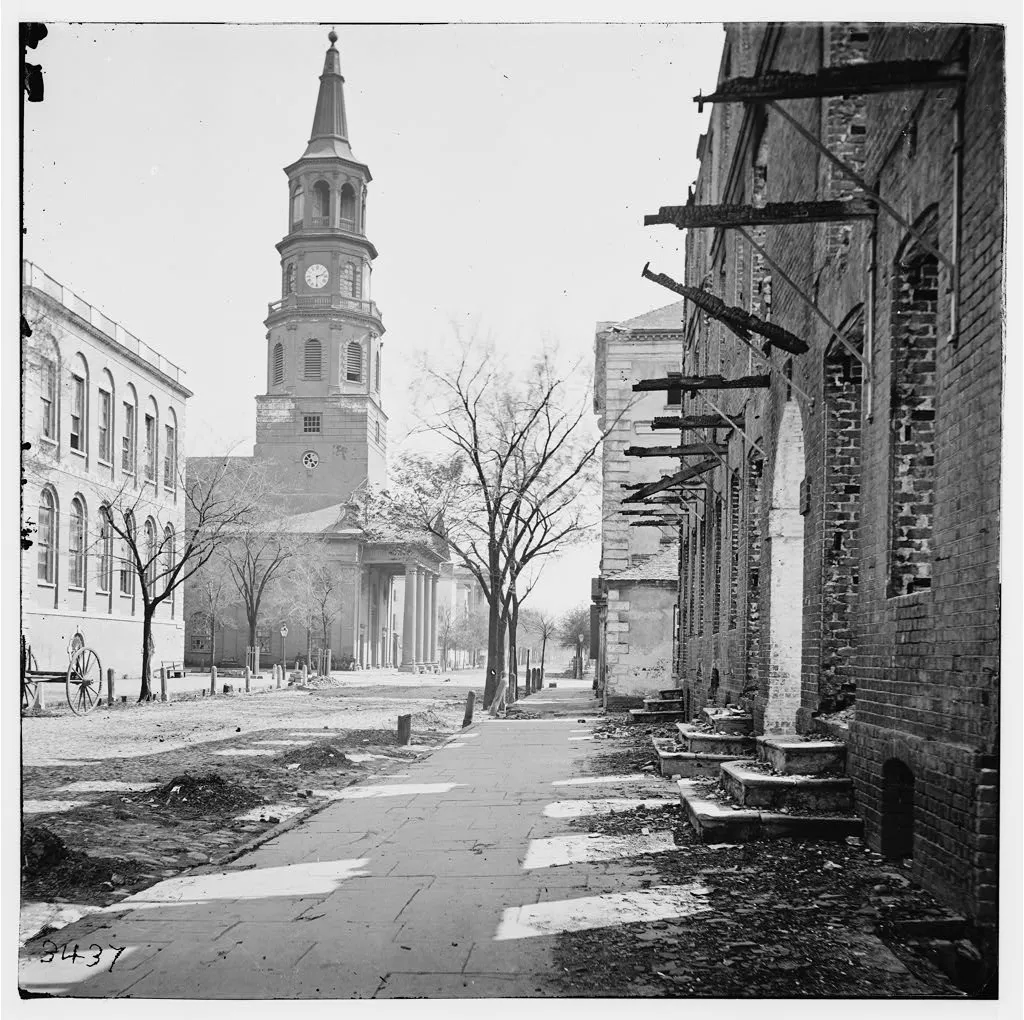 1865 image of St. Michael&#039;s Church in Charleston (Library of Congress)