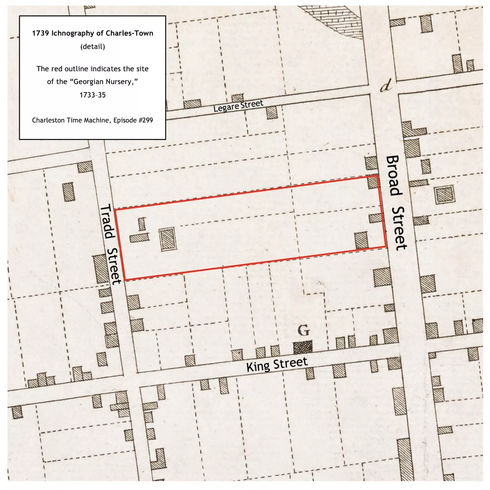 1739 detail from ichnography of charles town showing georgian nursery