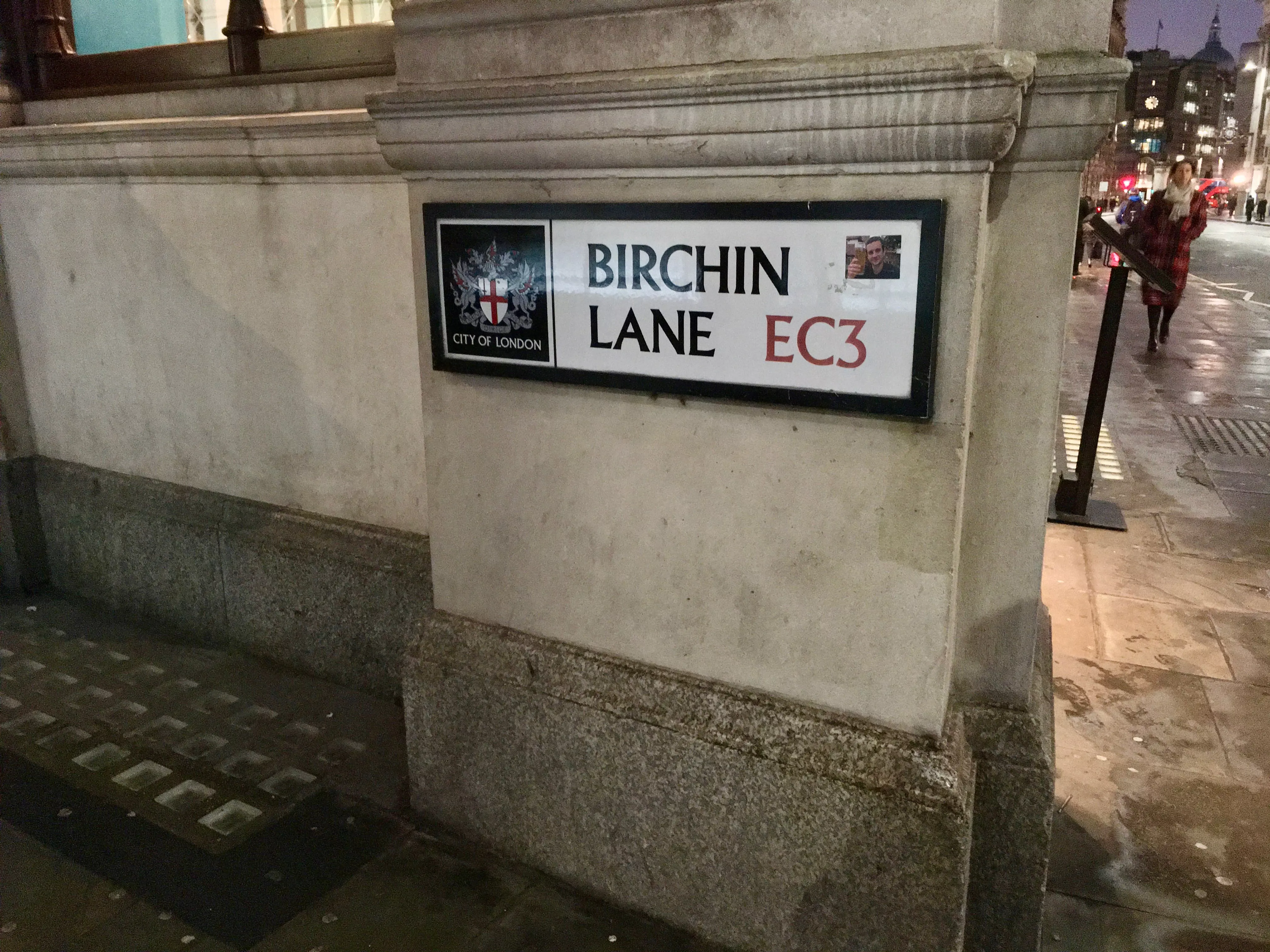 The northern end of Birchin Lane. The Carolina Coffee House