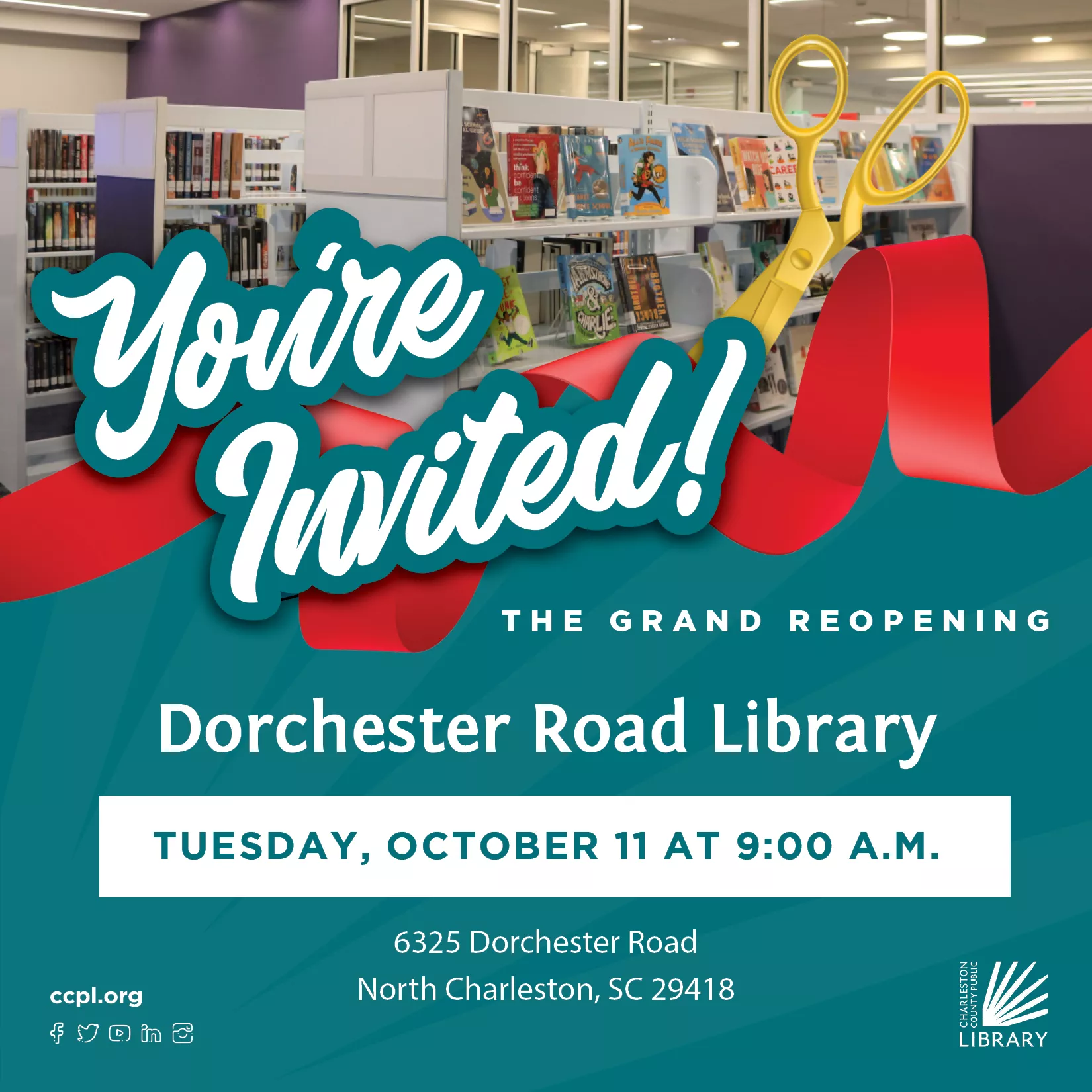 Dorchester Road Library opening on Tuesday, Oct. 11
