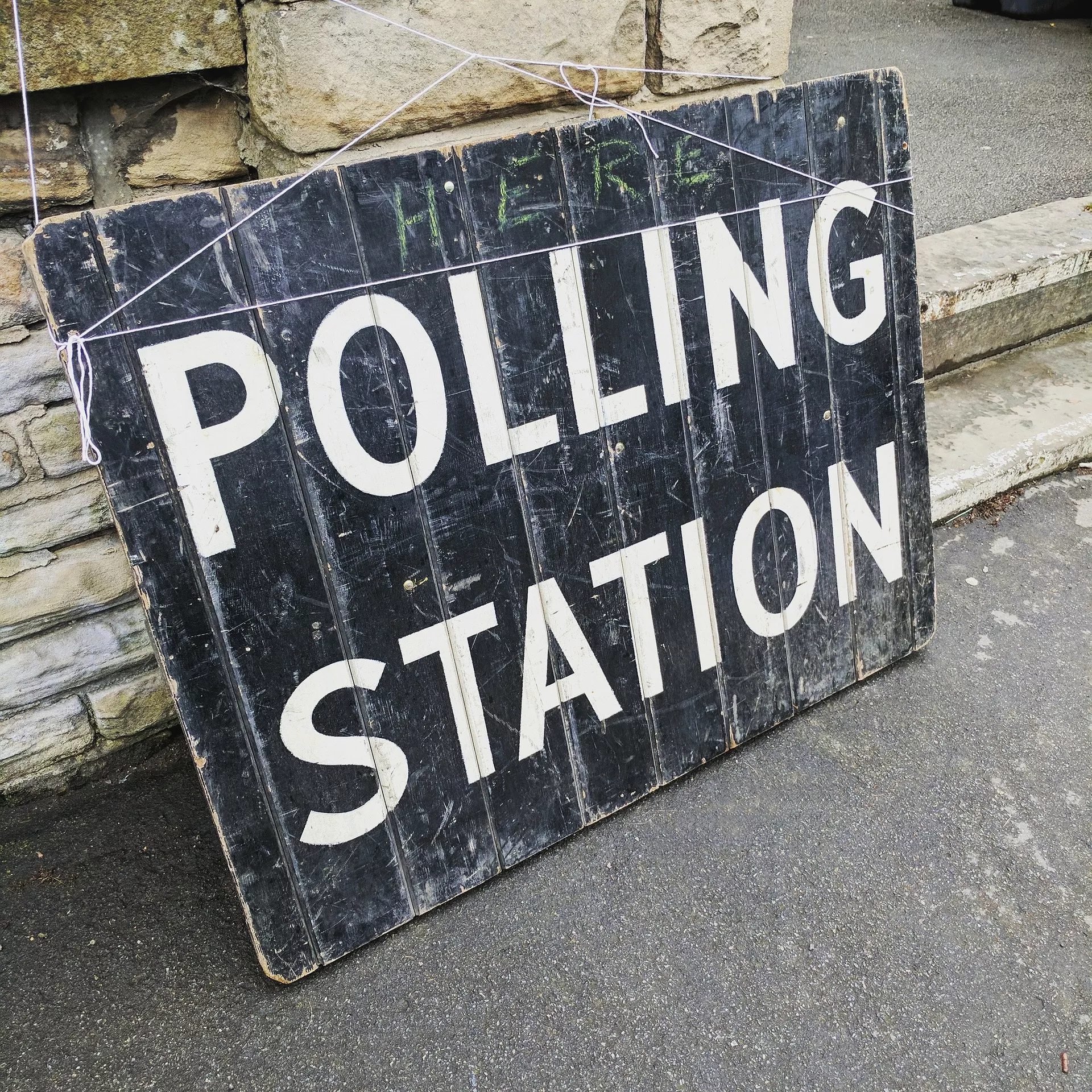 Polling station sign - voter registration