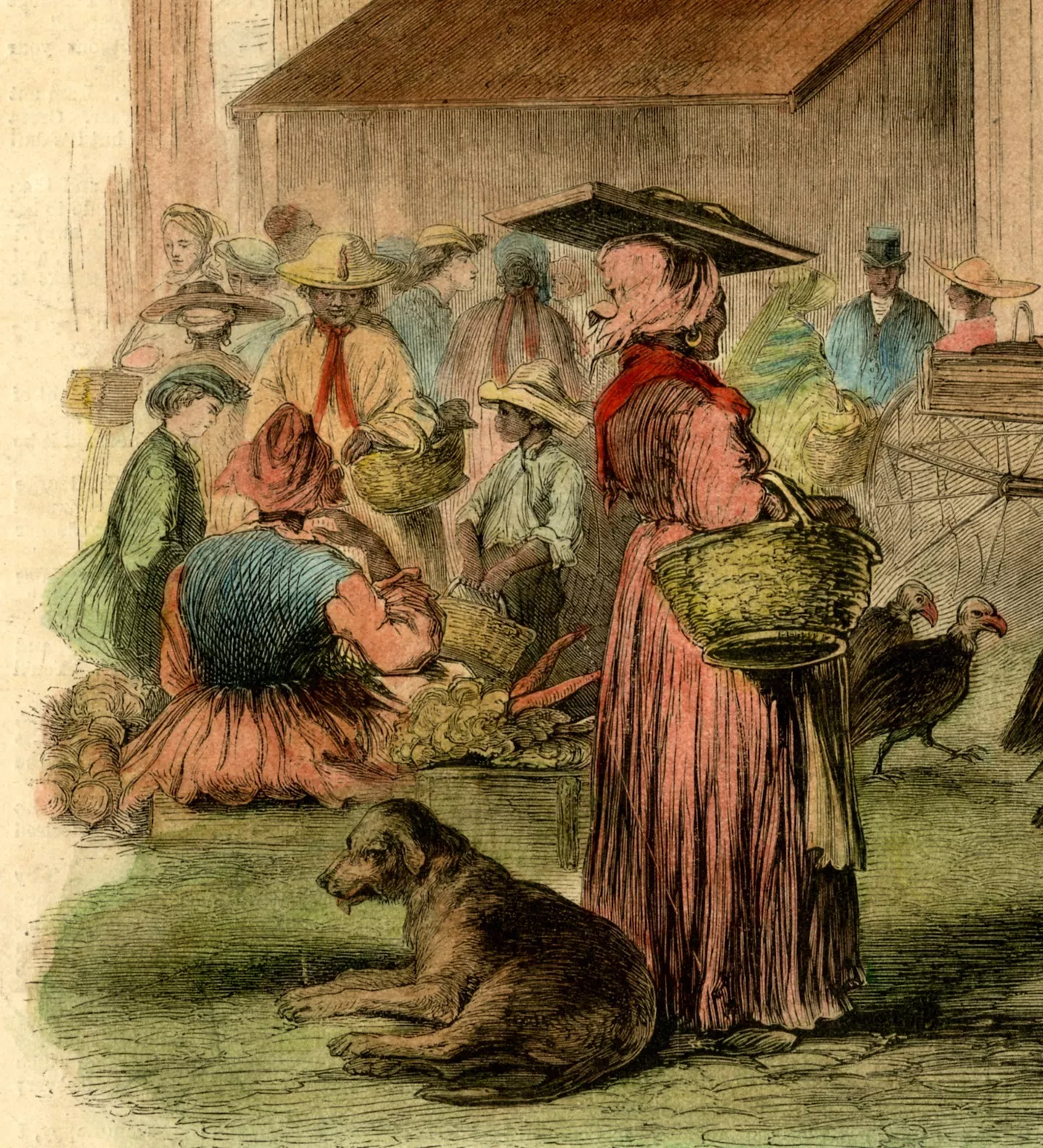 Market vendors in Charleston shown in the October 27, 1866 edition of Leslies Illustrated News.