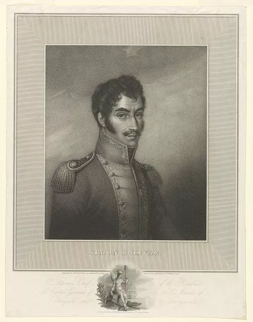 Digital File from original print of image of Simon Bolivar