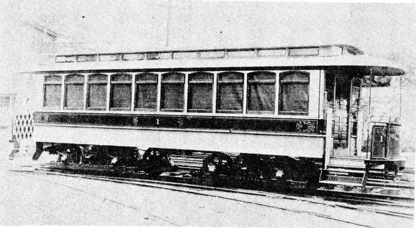 The Sullivan&#039;s Island trolley car No. 1 circa 1898.